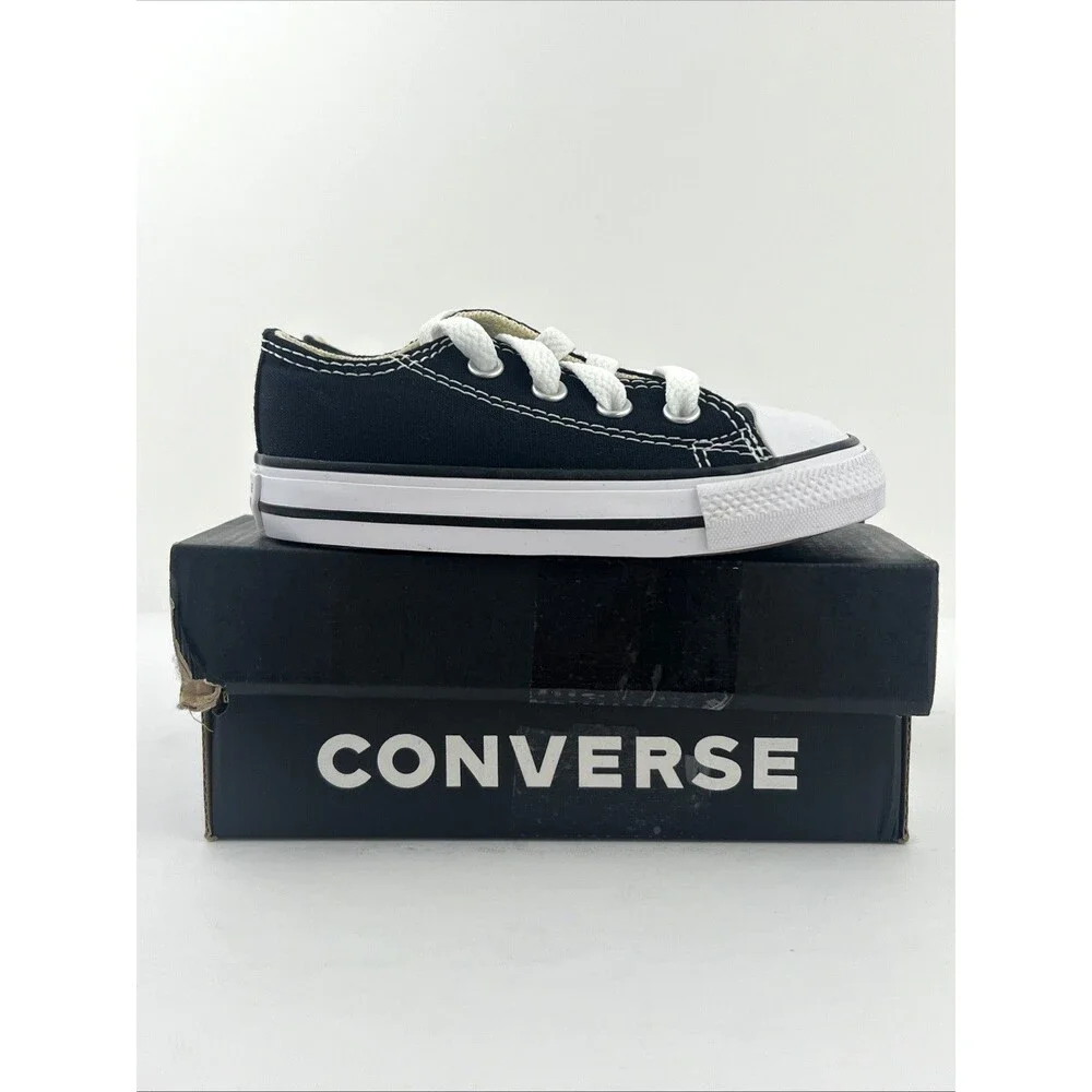 Converse Chuck Taylor All Star Infant Toddler Black Low Top Shoes US 6 NIB 7J235